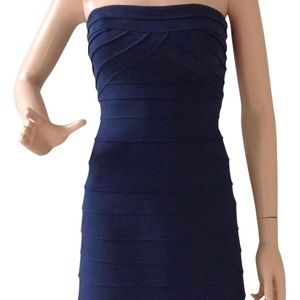 BCBGMaxAzria Navy Strapless Bandage Dress